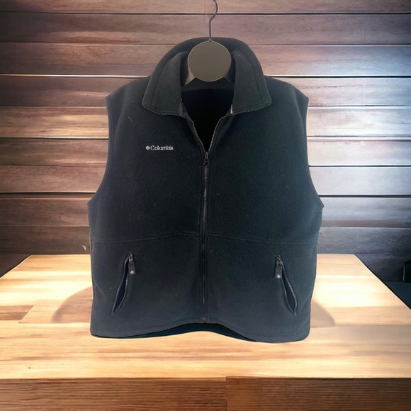 Columbia Black Zip Up Fleece Vest Core Interchange XL - Picture 6 of 13